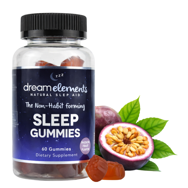 Dream Elements Natural Sleep Gummies- Passion fruit Flavor, 60ct