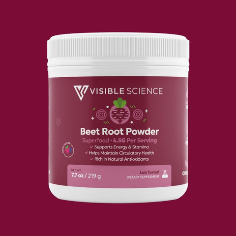Visible Science Beet Root Powder - Organic Beetroot Nitric Oxide Drink Mix - Raspberry Acai Flavor for Circulation, Stamina & Energy - 30 Servings