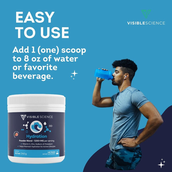 Visible Science Hydration Powder - Fruit Punch Electrolyte Drink Mix with B Vitamins, Aquamin & Pink Himalayan Salt - Daily Hydration Support