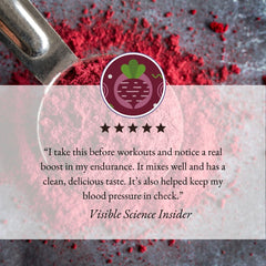 Visible Science Beet Root Powder - Organic Beetroot Nitric Oxide Drink Mix - Raspberry Acai Flavor for Circulation, Stamina & Energy - 30 Servings