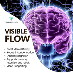 Visible Science Visible Flow - Nootropic Brain & Focus Supplement - Ginkgo Biloba, Bacopa Monnieri & Phosphatidylserine - Daily Capsules
