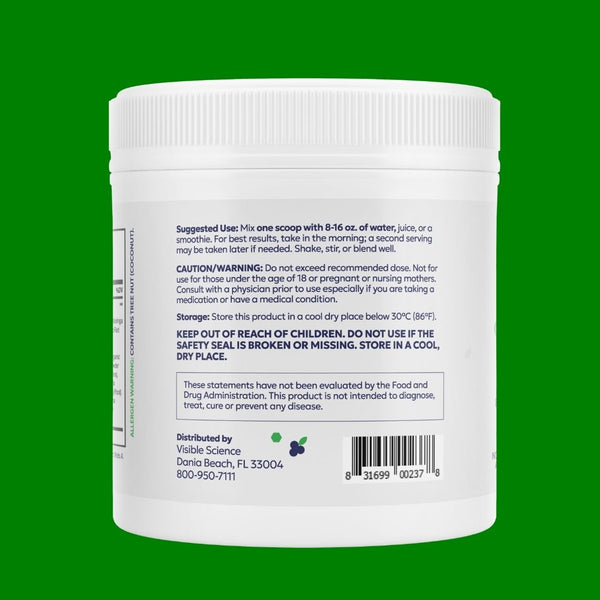 Visible Science Super Greens Powder - 17 Organic Superfoods with Probiotics - Citrus Punch Greens Drink Mix - 30 Servings