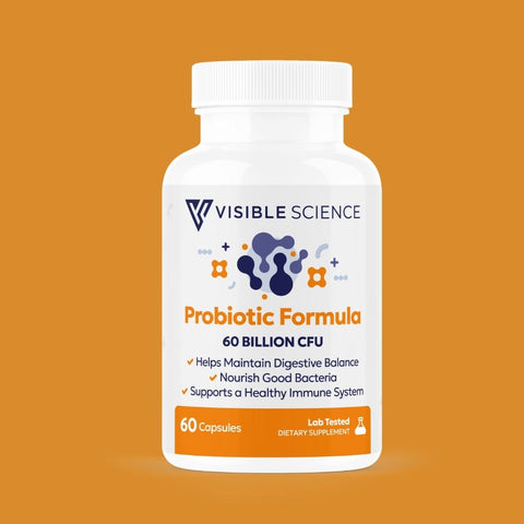 Visible Science Probiotic Formula - 60 Billion CFU Daily Probiotic with Prebiotic & MAKTREK Bi-Pass Delivery - Digestive & Gut Health Capsules