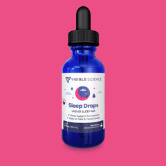 Visible Science Sleep Drops - Berry Flavor Liquid Sleep Support - Melatonin, Magnesium, Valerian & L-Theanine - Fast-Absorbing Drops - 2 fl oz