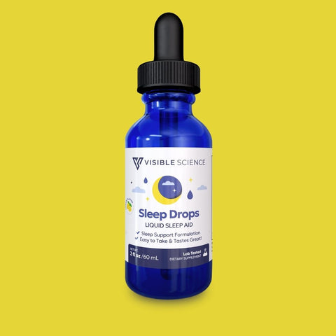 Visible Science Sleep Drops - Lemon Flavor Sugar-Free Liquid Sleep Support - Melatonin, Magnesium & Valerian - Fast-Absorbing Drops - 2 fl oz