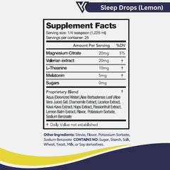Visible Science Sleep Drops - Lemon Flavor Sugar-Free Liquid Sleep Support - Melatonin, Magnesium & Valerian - Fast-Absorbing Drops - 2 fl oz