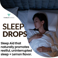 Visible Science Sleep Drops - Lemon Flavor Sugar-Free Liquid Sleep Support - Melatonin, Magnesium & Valerian - Fast-Absorbing Drops - 2 fl oz