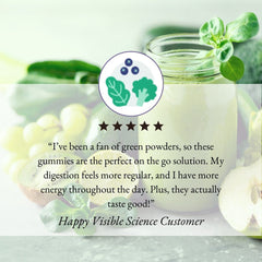 Visible Science Super Greens Gummies - 15 Plant Superfoods with B Vitamins - Strawberry Watermelon Daily Greens - 60 Gummies
