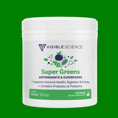 Visible Science Super Greens Powder - 17 Organic Superfoods with Probiotics - Citrus Punch Greens Drink Mix - 30 Servings