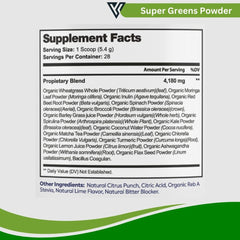Visible Science Super Greens Powder - 17 Organic Superfoods with Probiotics - Citrus Punch Greens Drink Mix - 30 Servings