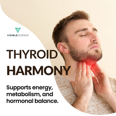 Visible Science Thyroid Harmony - Thyroid Support Supplement with Iodine, Selenium, Zinc, Ashwagandha & Schisandra - Energy & Metabolism - 60 Capsules