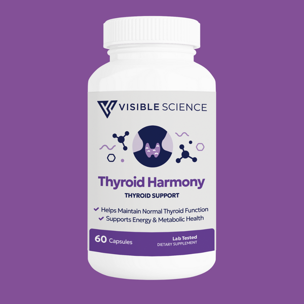 Visible Science Thyroid Harmony - Thyroid Support Supplement with Iodine, Selenium, Zinc, Ashwagandha & Schisandra - Energy & Metabolism - 60 Capsules