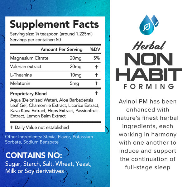 Avinol PM Liquid Sleep Drops - Fall Asleep Fast, Naturally!