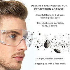 Protective Eye Goggles, Clear, Splash-proof Safety Glasses - Ships From USA
