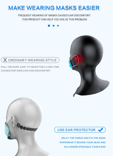 Face Mask Adjustable Ear Protector Hook - 5 pack